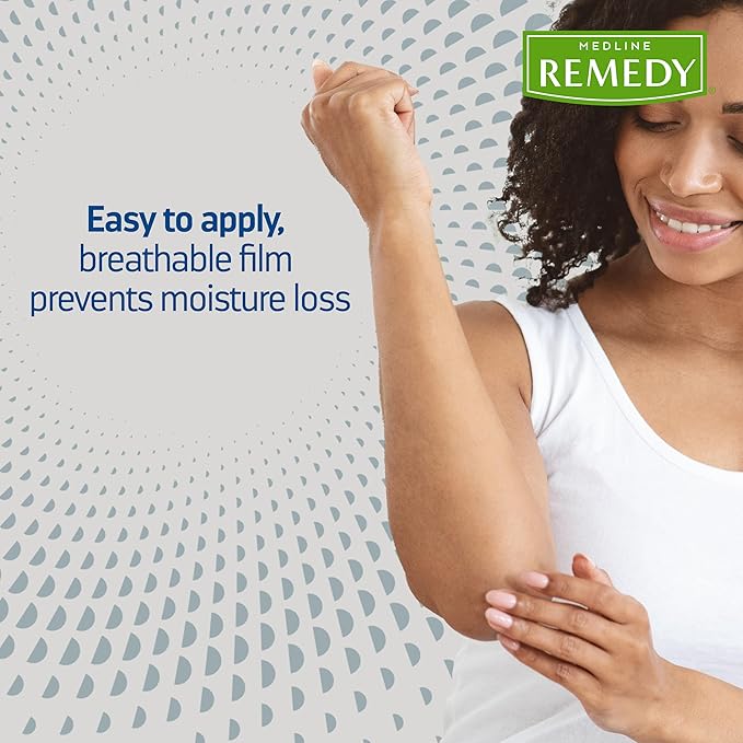 Medline Remedy Specialized Silicone Cream, Unscented (4 fl oz), Gentle Breathable Film for All Ages, Paraben-free and Hypoallergenic Skin Care, Barrier for Dry Cracked Skin-GlimoraGlow