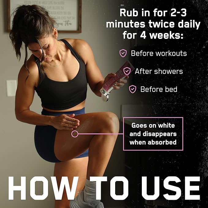 SteelFit Maximum Toning Cellulite Cream, Buns of Steel - Skin Firming & Tightening Body Lotion with Caffeine for Stretch Marks - Anti-Cellulite Remover Treatment for Booty, Thighs, Legs & Glutes-GlimoraGlow