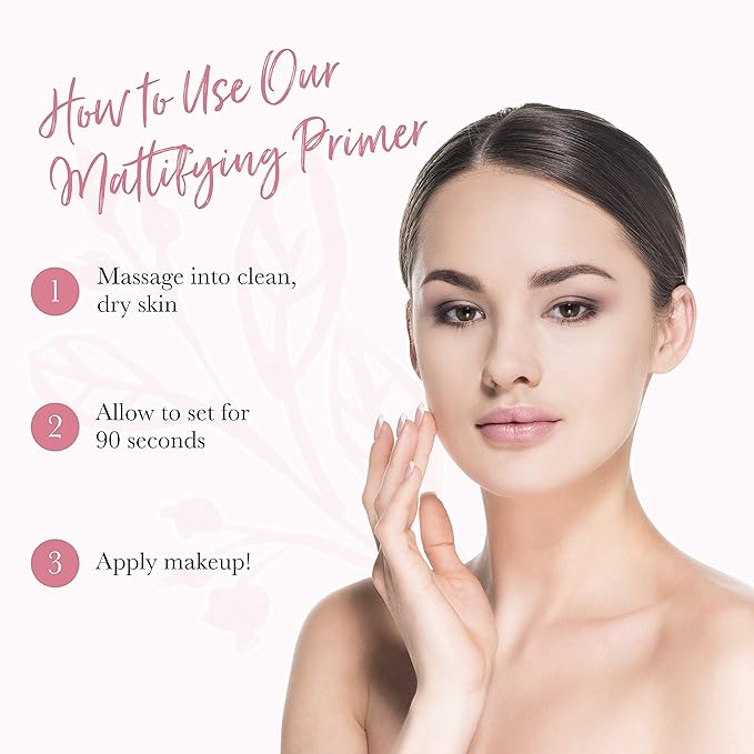 100% PURE Mattifying Face Primer Plumping Makeup Base & Moisturizer with Anti-Aging Seaweed Collagen - Long-Lasting Matte Pore Diminishing Cosmetics Prep, Flawless Smooth Skin Hydration - 1 oz-GlimoraGlow