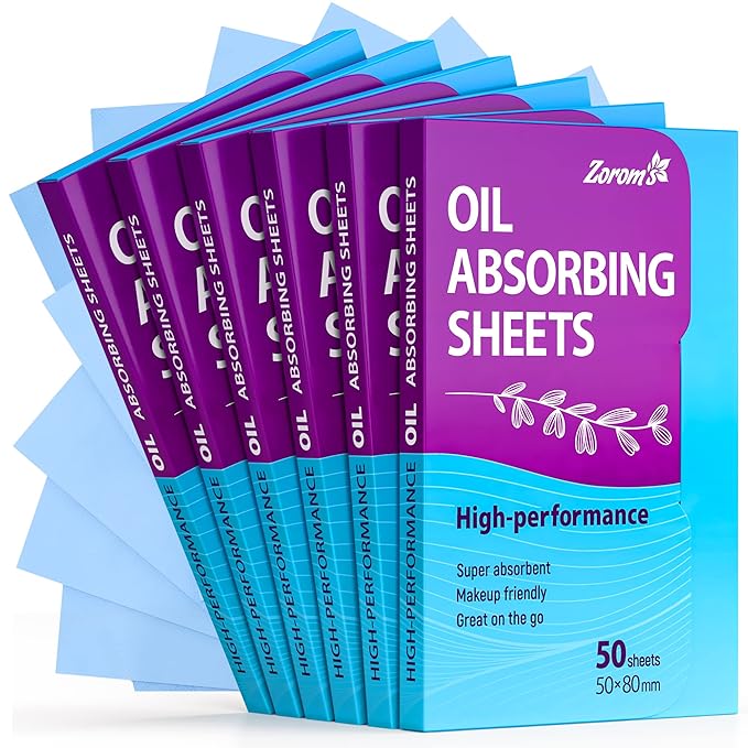 Premium Oil Absorbing Sheets for Face - 6 pack (300 sheets) - Makeup Friendly Oil Blotting Sheets for Face - Blotting Papers for Face with Oily Skin-GlimoraGlow