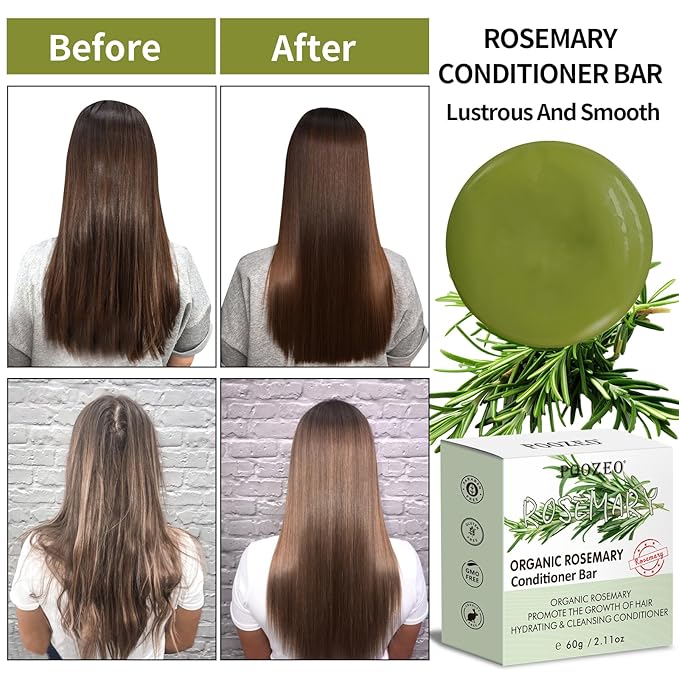 2 Pack Rosemary Shampoo Conditoner Bar Set,Thinning Hair-Volume Shampoo & Conditioner Bar for Men and Women,Hair Thickening & Regrowth Treatment,Hair Growth Soap for Anti-Hair Loss-GlimoraGlow