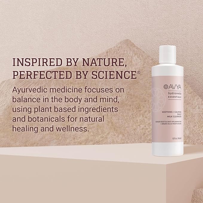 AVYA Hydroveda Essentials Daily Milk Cleanser (8.2oz) - Advanced Ayurvedic Skincare/Removes Makeup and Impurities for Natural Radiance/Ginger Blend Great for Sensitive Skin-GlimoraGlow