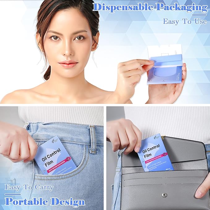 Great Absorbent Oil Blotting Sheets for Face - 10% Larger Oil Control Film 4pk/200 Makeup Friendly Blotting Paper for Oily Skin, High-Performance, Tear-proof Oil Absorbing Tissues-GlimoraGlow