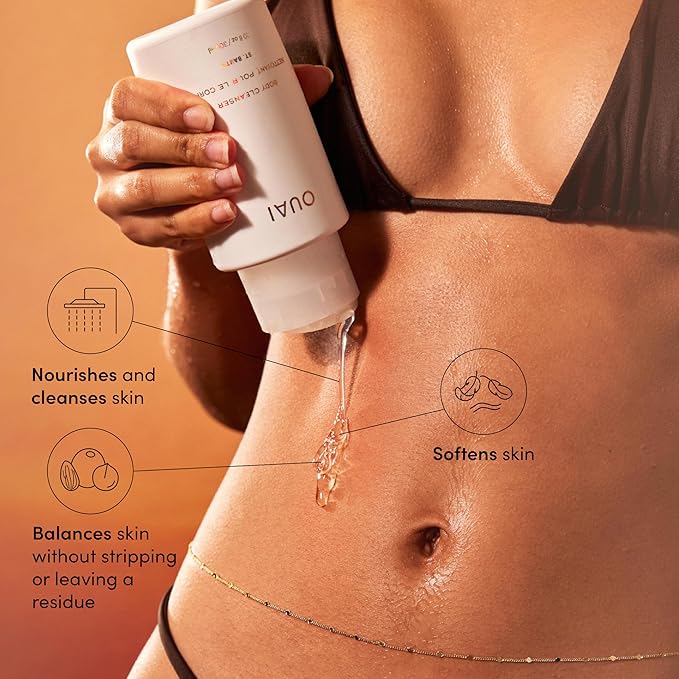 OUAI Body Cleanser, St. Barts - Foaming Body Wash with Jojoba Oil and Rosehip Oil to Hydrate, Nurture, Balance and Soften Skin - Paraben, Phthalate and Sulfate Free Skin Care Products - 10 Oz-GlimoraGlow