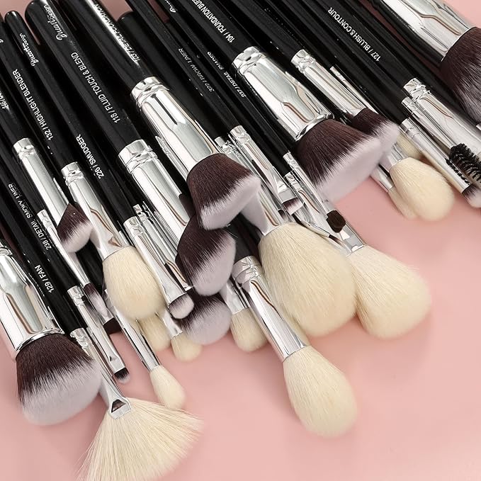 Pro makeup Artist Brushes Set 32Pcs Luxury Goat Hair Horse hair Makeup Brush Set eye and face brushes for every possibility By Bueart Design-GlimoraGlow