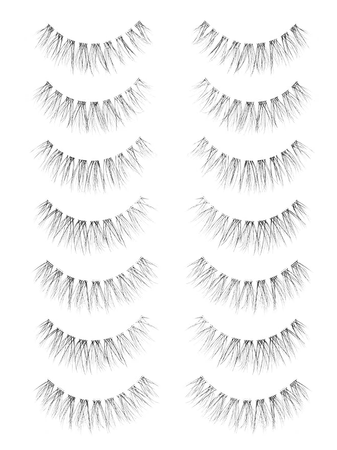 Wispy Lashes Natural Look False Eyelashes 13MM Eye Lash Pack 3D Volume Fake Eyelashes 7 Pair Siligli-GlimoraGlow