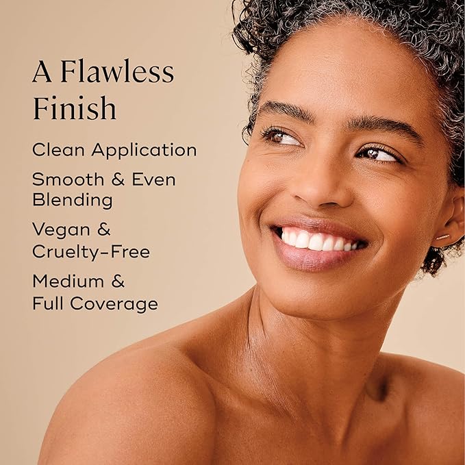 EVER Foundation Brush, Professional Face Makeup Brushes for Liquid and Powder Foundation, Contoured Foundation Brush, Vegan and Cruelty-Free-GlimoraGlow