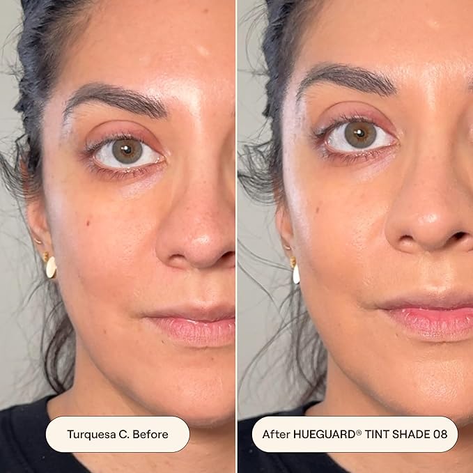 Live Tinted Hueguard Skin Tint SPF 50 - Tinted Mineral Sunscreen with Light-Medium Buildable Coverage With a Hydrating and Radiant Finish - Water and Sweat Resistant, 1.35 fl oz - Shade 08-GlimoraGlow