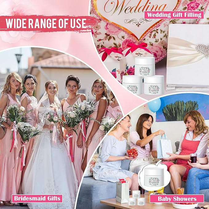 12 Pcs Thank You Lip Sleeping Mask Bulk Bridal Shower Gifts for Guests Thank You for Celebrating with Us Lip Mask Moisturize Nourish for Wedding Bridal Shower Favor Christmas Gift(Floral)-GlimoraGlow