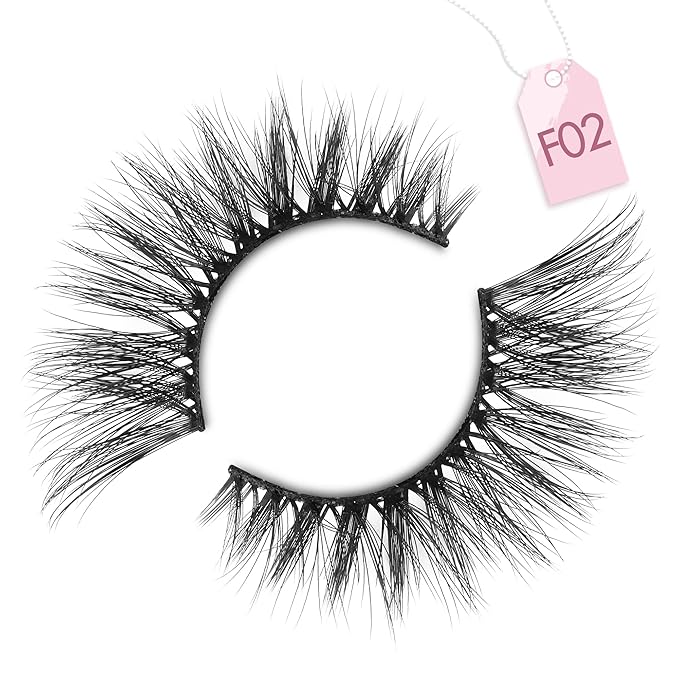 Onlyall Cat Eye Lashes Mink Lashes Fluffy Eyelashes Cat Eye False Lashes Fox Eye Lashes 7 Pairs F02-GlimoraGlow