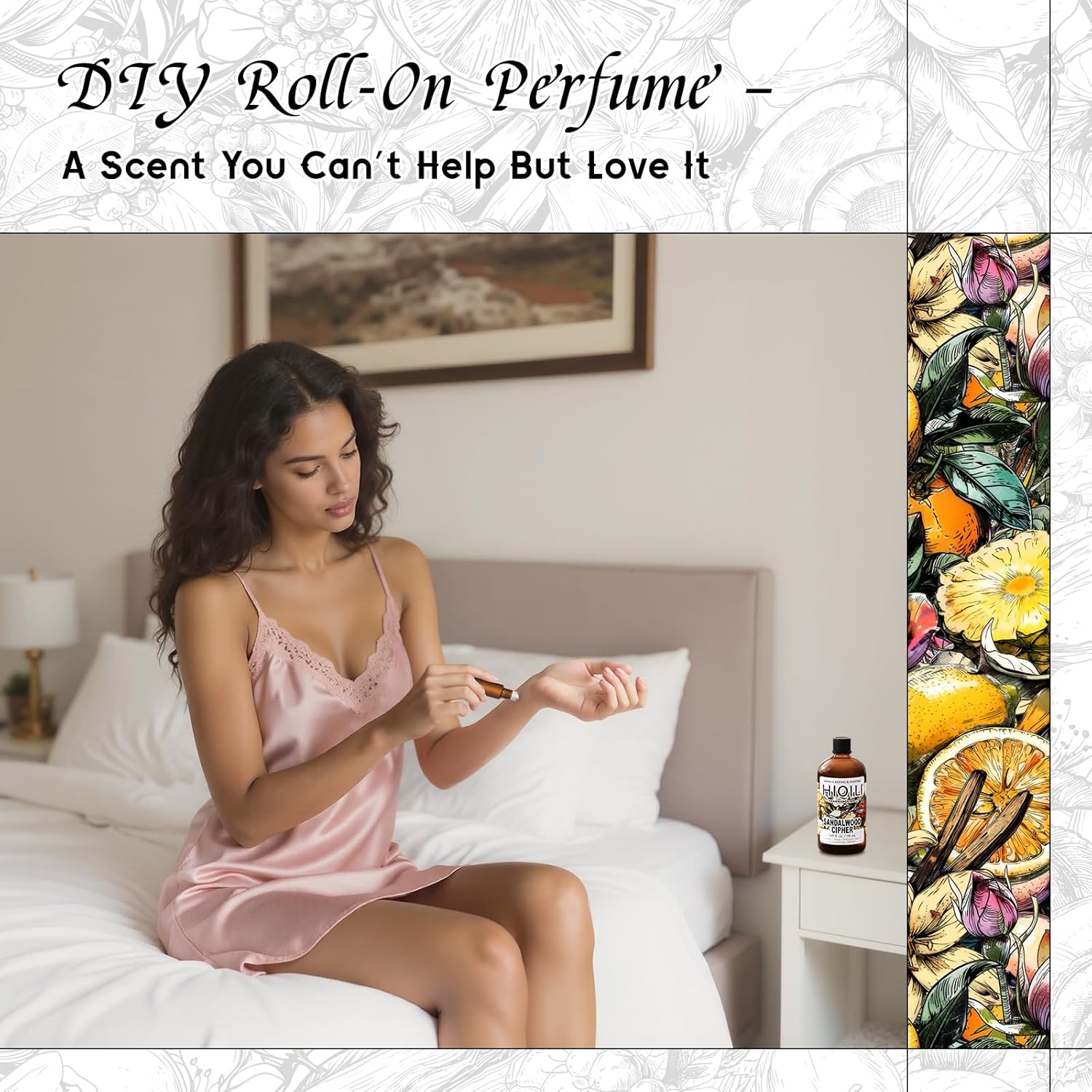 HIQILI Sandalwood Cipher Fragrance Oil for Diffuser, Inspired by Srge-L.tens StalMajus-cvle, Candle & Soap, Perfume & Body Oil Making- Have Gourmand Notes, Long-Lasting- 5.07 Fl Oz-GlimoraGlow