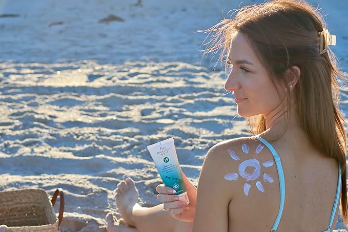 SPF 15 Mineral Sunscreen - Broad Spectrum Water Resistant Moisturizer Lotion For Body & Face - With Non-Nano Zinc Oxide, Vitamin E, & Antioxidants - Made in USA, 3 Oz-GlimoraGlow