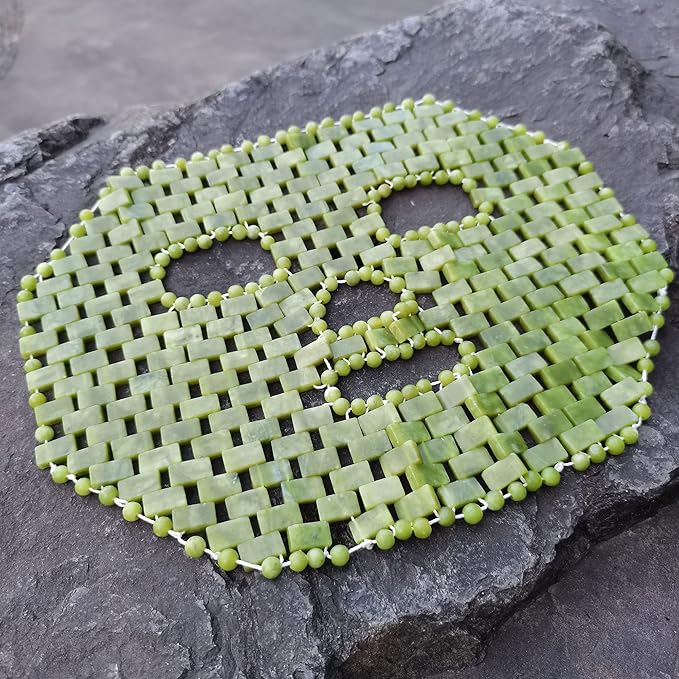 Jade Facial Mask,Natural Stone Jade Sleep Mask,Anti-Aging Jade Eye Mask Massage Tools for Puffy Eyes Dark Circles-GlimoraGlow