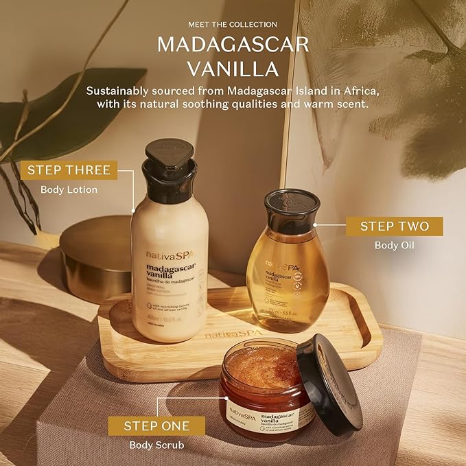 Nativa SPA by O Boticário, Madagascar Vanilla Body Oil, Soothing & Moisturizing, 6.8 Ounce-GlimoraGlow