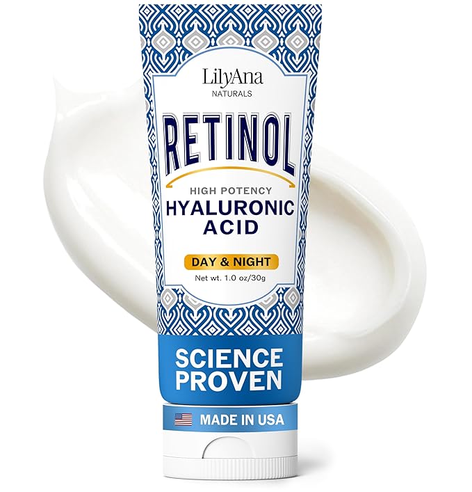 LilyAna Naturals Anti Aging Retinol Face Cream for Women – Wrinkle & Neck Cream for Firming, Retinol Moisturizer for Face with Hyaluronic Acid, Hydrating Night Cream for Fine Lines, Collagen Boost-GlimoraGlow