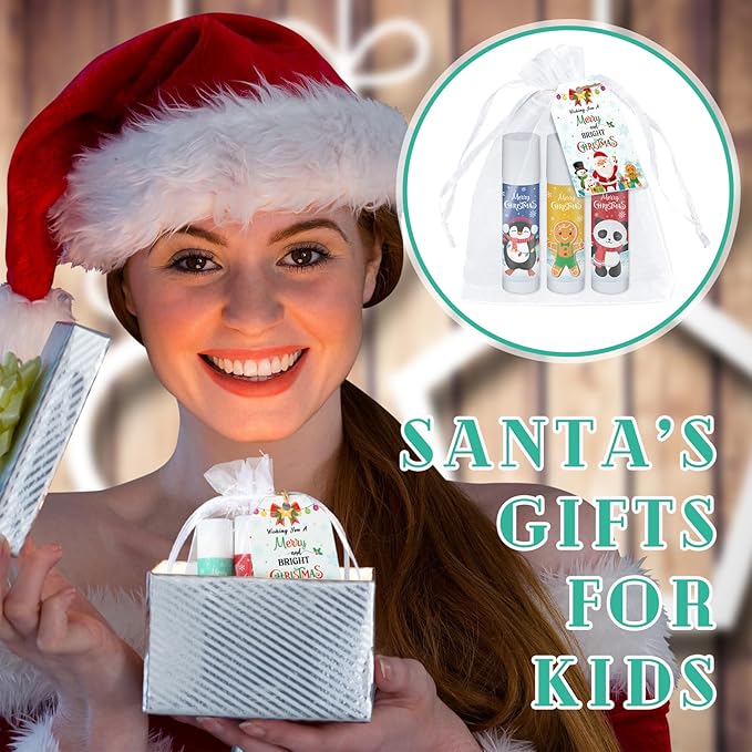 100 Pack Christmas Party Gifts Bulk Lip Balms Favors Bulk Christmas Stocking Stuffers Holiday Party Goodies Gifts Small Thank You Employee Appreciation Gifts for Women Men Coworkers Staff-GlimoraGlow
