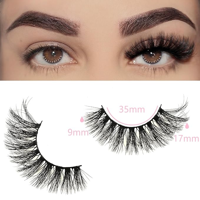 FARRED Cat Eye Lashes Fluffy False Eyelashes 14 Pairs Fake Eyelashes Natural Look Short Natural Lashes Cateye Lash Wispy Volume Eyelash Faux Mink Strip Lashes Pack for Daily Makeup (F27 | 9-17mm)-GlimoraGlow