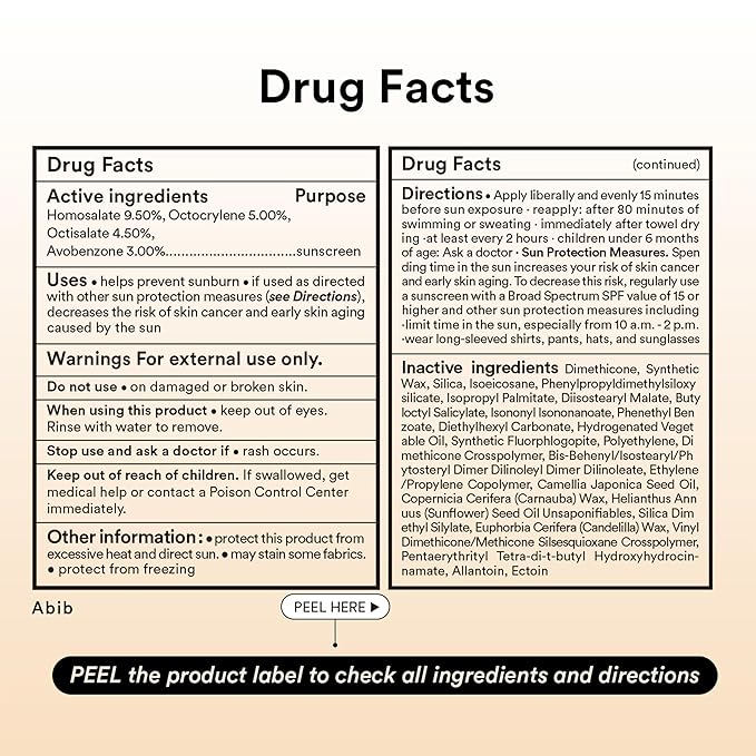 Abib Airy Sunstick Protection Bar Broad Spectrum SPF50+ 0.81 oz / 23 g (Semi-matte) | Korean Suncreen Stick Suncare Sunblock, No Whitecast, Protector Solar Barra, Water resistant-GlimoraGlow