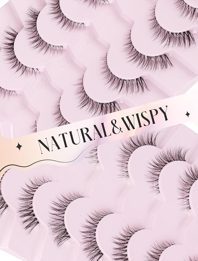 Lashes Natural Look False Lashes Wispy Lashes Fake Eye Lashes Strip Lashes Natural Eyelashes Wispy Natural Lashes UP24-GlimoraGlow
