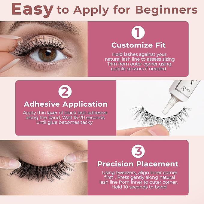 Wispy Lashes - Natural False Eyelashes Strip Lashes with Clear Band for Daily Wear 7 Pairs Cat Eye Lashes 12mm Reusable Fake Lashes That Look Like Extensions-GlimoraGlow