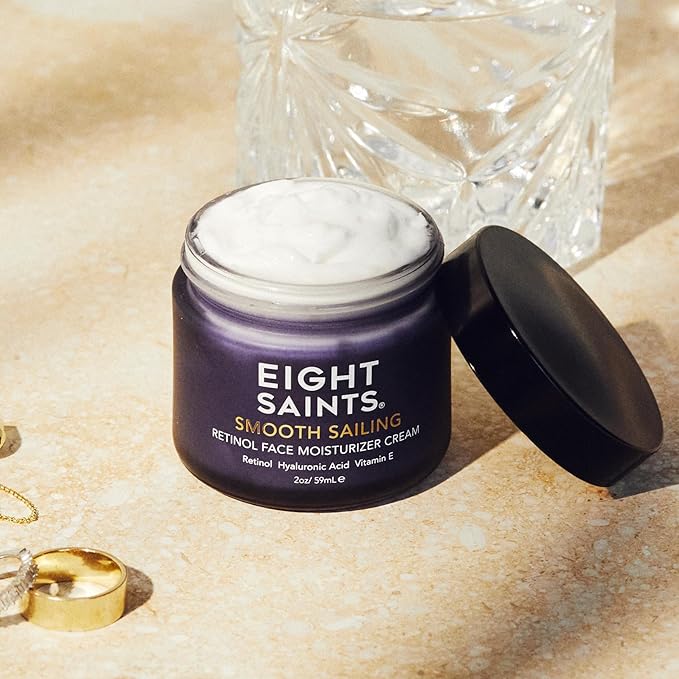 Eight Saints Retinol Facial Moisturizer Cream, For Firming Face, Neck & Eye Wrinkles and Lines, Deep Hydrating Lotion, Fragrance-Free, 2 Ounces-GlimoraGlow