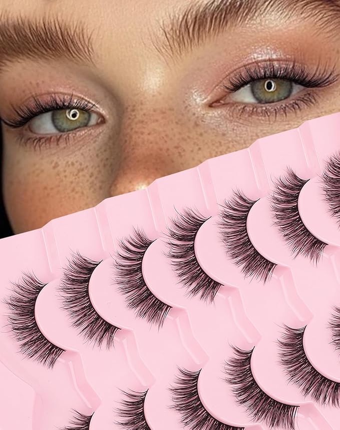 Natural Lashes Mink Natural Eyelashes False Eyelashes Natural Look False Lashes Wispy Eye Lashes Cat Eyelashes Fake Lashes KD01-GlimoraGlow