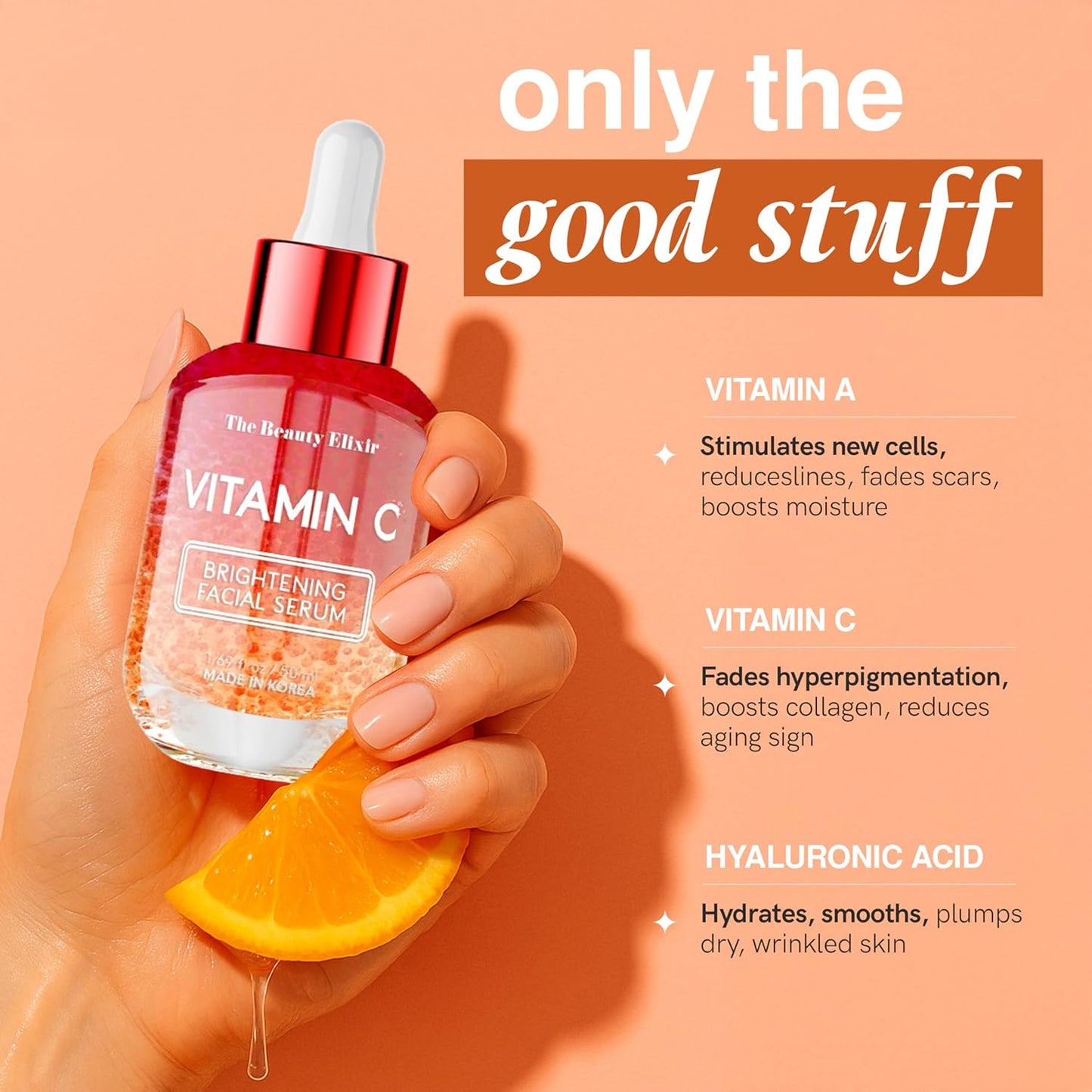 Vitamin C Serum For Face - Dermatologist Tested - Anti-Aging & Dark Spot Remover - Brightening, Clean Beauty, Cruelty-Free, Korean Skin Care for Glass Skin - All Skin Types - 1.69oz-GlimoraGlow