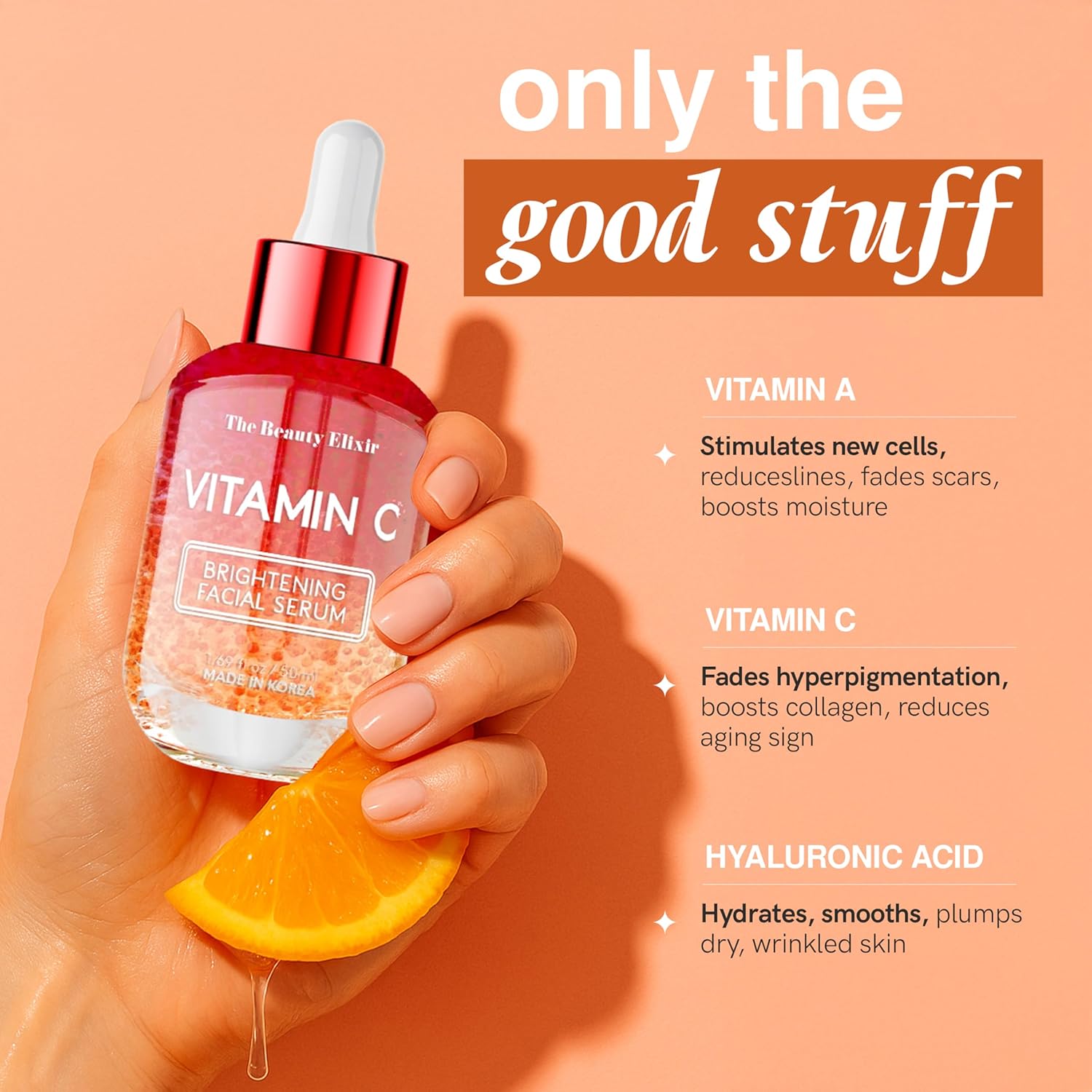 Vitamin C Serum For Face - Dermatologist Tested - Anti-Aging & Dark Spot Remover - Brightening, Clean Beauty, Cruelty-Free, Korean Skin Care for Glass Skin - All Skin Types - 1.69oz-GlimoraGlow