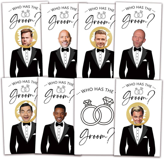 Who Has The Groom Bridal Shower Games, 41Pcs Simple Diamond Ring Scratch Off Cards, 3.5"x 2.1" Bachelorette Party Favor Decor, Engagement Party Ideas Activities-A09