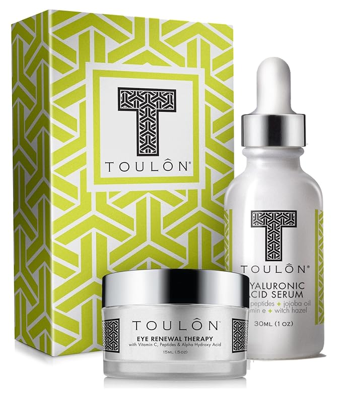 Hyaluronic Acid Anti Aging Skin Care Kits; Women Beauty Set: Hyaluronic Acid Serum and Eye Cream for Dark Circles & Puffiness; Perfect Present for Women and Men: Natural Skin Care Kit-GlimoraGlow