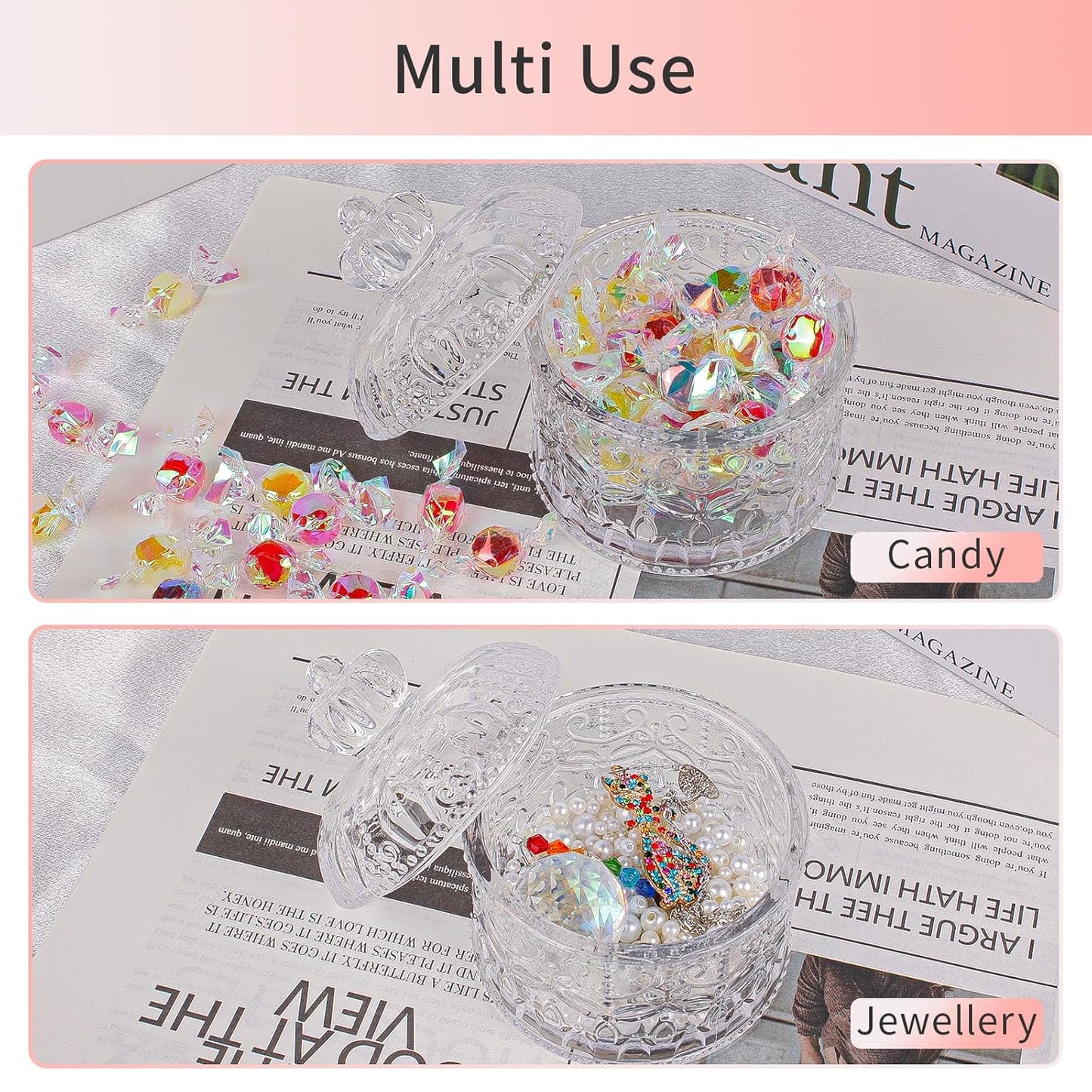 Large Body Powder Puffs and Containers, Crystal Clear Powder Container with Soft Power Puffs, Reusable Dusting Powder Case with Washable Velvet Face Body Glitter Puffs Wet and Dry Makeup-GlimoraGlow