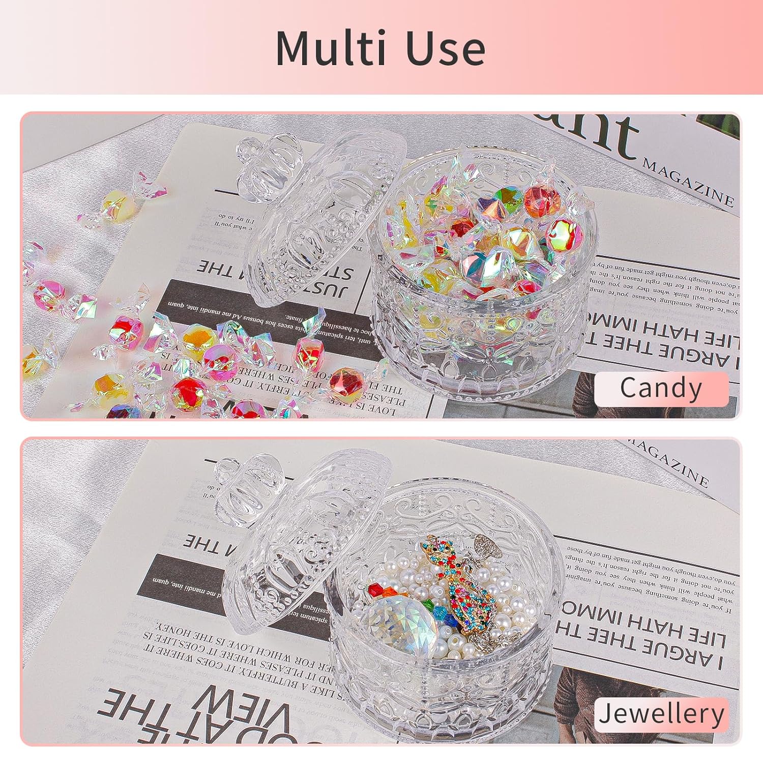 Large Body Powder Puffs and Containers, Crystal Clear Powder Container with Soft Power Puffs, Reusable Dusting Powder Case with Washable Velvet Face Body Glitter Puffs Wet and Dry Makeup-GlimoraGlow