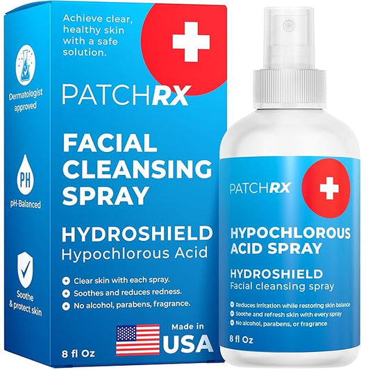 Hypochlorous Acid Spray (8oz, 2 packs), HOCL Facial Cleanser Acne Spray for Face, Body, Eczema, Pimples, Breakouts & Overall Skin Recovery (Reduces Redness)-GlimoraGlow