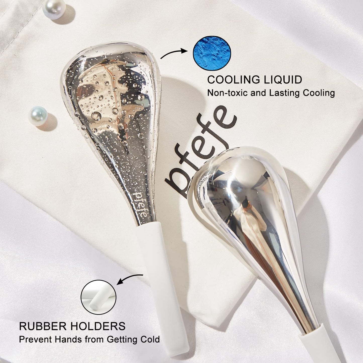 Cryo Sticks Facial Skin Care Ice Globes for Women Face Eyes, Stainless Steel Face Beauty Tools for Girls Ladies, Esthetician Supplies Cooling Spa Globes with Storage Case-GlimoraGlow