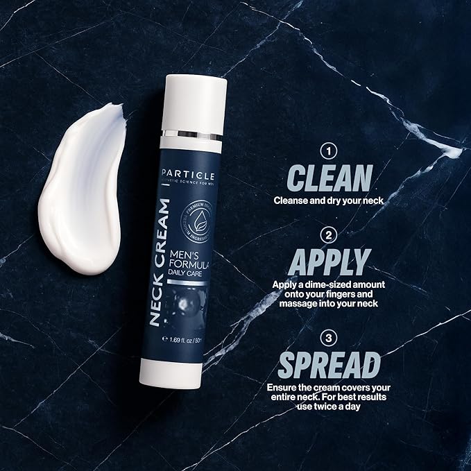 Particle Neck Cream for Men - Firming Cream, Lift and Moisturize The | Use on Saggy Skin or Turkey Anti Aging Triple Action with Collagen, Hyaluronic Acid, Retinol, 1 pack, 1.7 Fl Oz-GlimoraGlow