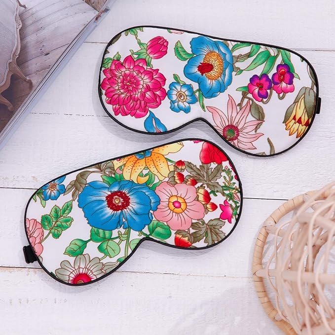 100% Pure Silk Eye Mask Sleep Eye Mask Eye Cover Eyeshade Sleeping Eye Mask Printed Colors (#10)-GlimoraGlow