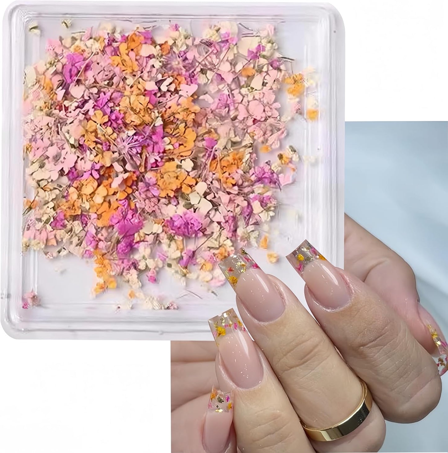 1 Boxes Dried Flowers for Nail Art,Colorful Dry Flowers Mini Real Natural Flowers Nail Stickers DIY Mini Mix Flower Petals Nail Art Supplies for Summer Acrylic Nails Design Manicure Accessories-GlimoraGlow