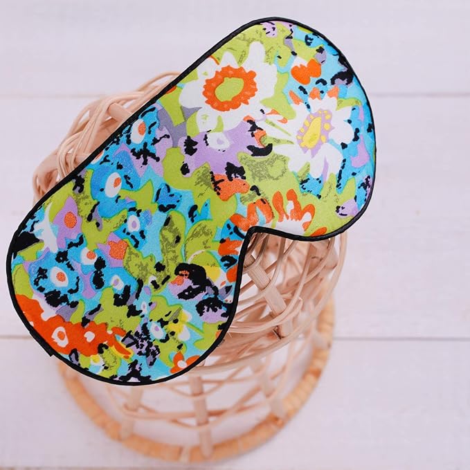 100% Pure Silk Eye Mask Sleep Eye Mask Eye Cover Eyeshade Sleeping Eye Mask Printed Colors (#17)-GlimoraGlow