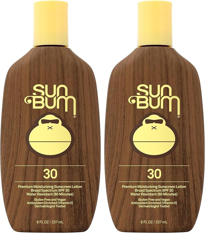 Sun Bum Original Scent SPF 30 Sunscreen Lotion | Vegan and Hawaii 104 Act Compliant (Octinoxate & Oxybenzone Free) Broad Spectrum Moisturizing UVA/UVB Sunscreen with Vitamin E | 8 oz (Pack of 2)-GlimoraGlow