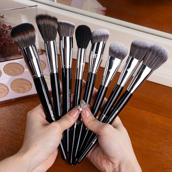 Bueart Design 36Pcs PRO Grade Natural Goat Hair Pony Bristles Makeup Brushes Set with Super Holder Professional-Grade Precision & Luxury Brush for beauty enthusiasts&professionals Makeup Artist-GlimoraGlow