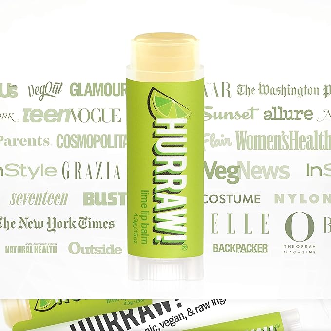 Hurraw! Lime Lip Balm, 3 Pack: Organic, Certified Vegan, Cruelty and Gluten Free. Non-GMO, 100% Natural Ingredients. Bee, Shea, Soy and Palm Free. Made in USA-GlimoraGlow