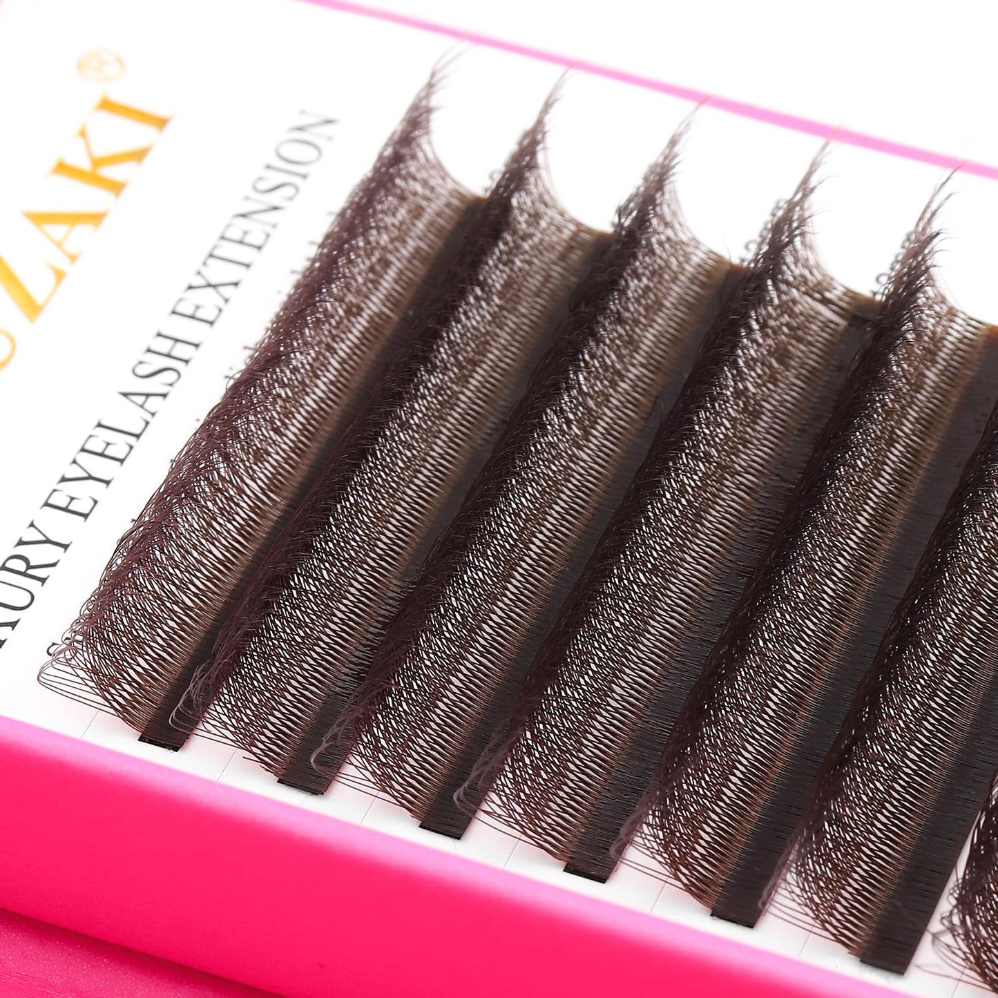 W Lash Extensions Brown 5D Eyelash Extensions W Shape 0.07mm Thickness C Curl Mix 8-15mm Premade Fans Volume Lashes Matte Black Crisscross(W-Brown-5D-0.07-C,8-15mm)-GlimoraGlow