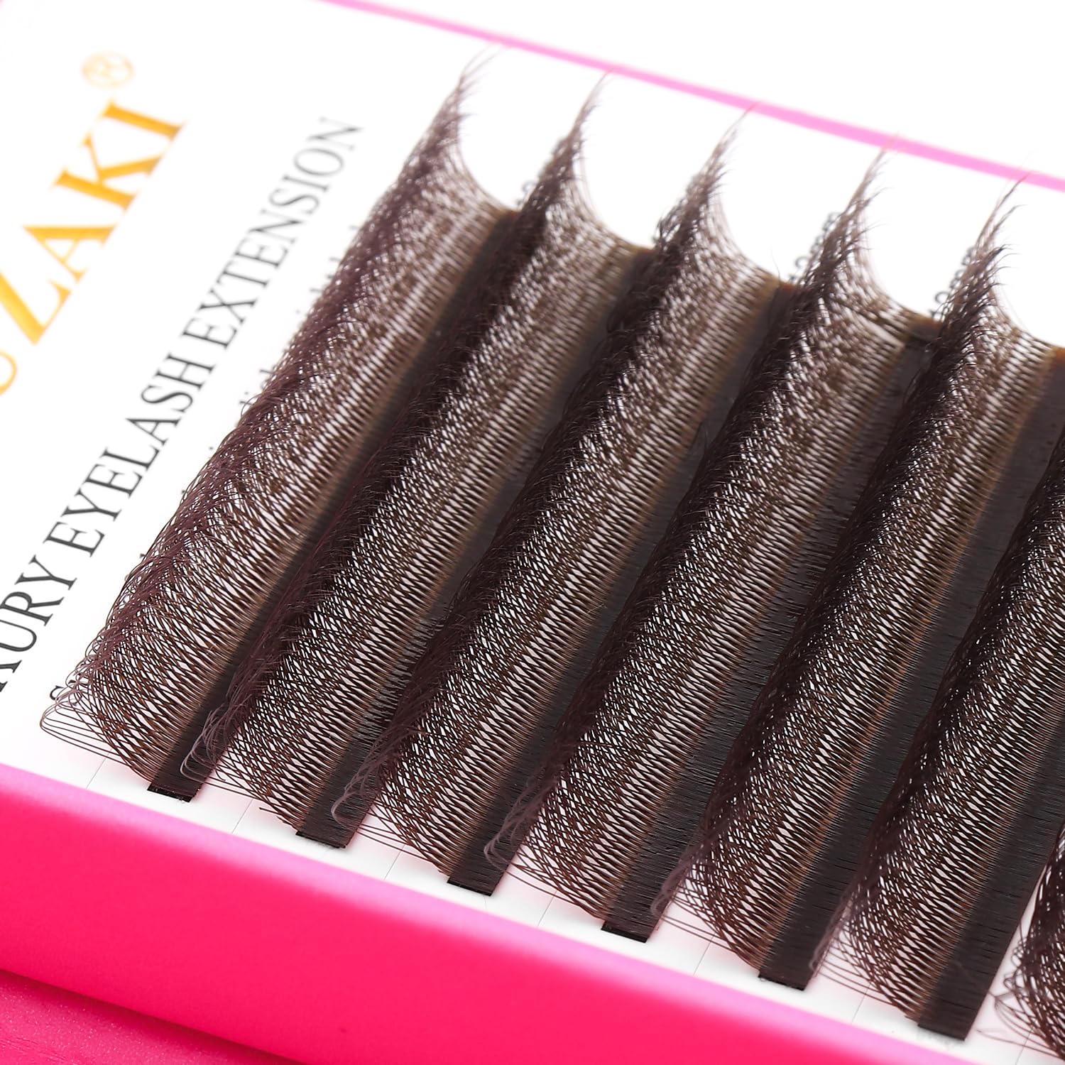 W Lash Extensions Brown 5D Eyelash Extensions W Shape 0.07mm Thickness C Curl Mix 8-15mm Premade Fans Volume Lashes Matte Black Crisscross(W-Brown-5D-0.07-C,8-15mm)-GlimoraGlow