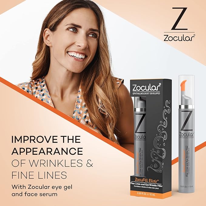 Zocufill Elixir Eye Gel and Face Serum - Eye Bags Treatment for Women and Men - Reduce the Appearance of Dark Circles, Puffy Eyes, Fine Lines and Wrinkles-GlimoraGlow