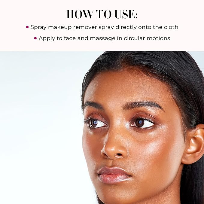 LUMINESS Airbrush Spray Makeup Eraser & Makeup Remover Cloth Set - Eye Makeup Remover Spray with Reusable & Eco-Friendly Makeup Washcloths for Face - Gentle Make Up Remover for Soft Skin-GlimoraGlow