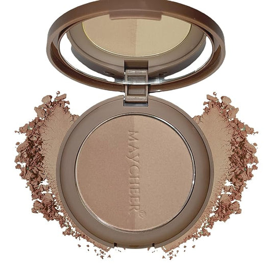 2 in 1 Contour Palette Face Sculpting Grey Contour Powder Palette Face Bronzer Makeup Contouring Palette with Mirror - Highly Pigmented Contour Shadow For Light Skin tone-GlimoraGlow