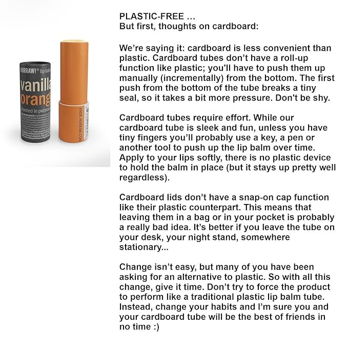 Hurraw! Vanilla & Orange Lip Balm, 3 Pack: Plastic-Free with new cardboard push-up tube. Certified Organic, All Natural Origin, Vegan & Cruelty Free. Gluten, Bee, Shea, Soy & Palm Free. Made in USA-GlimoraGlow