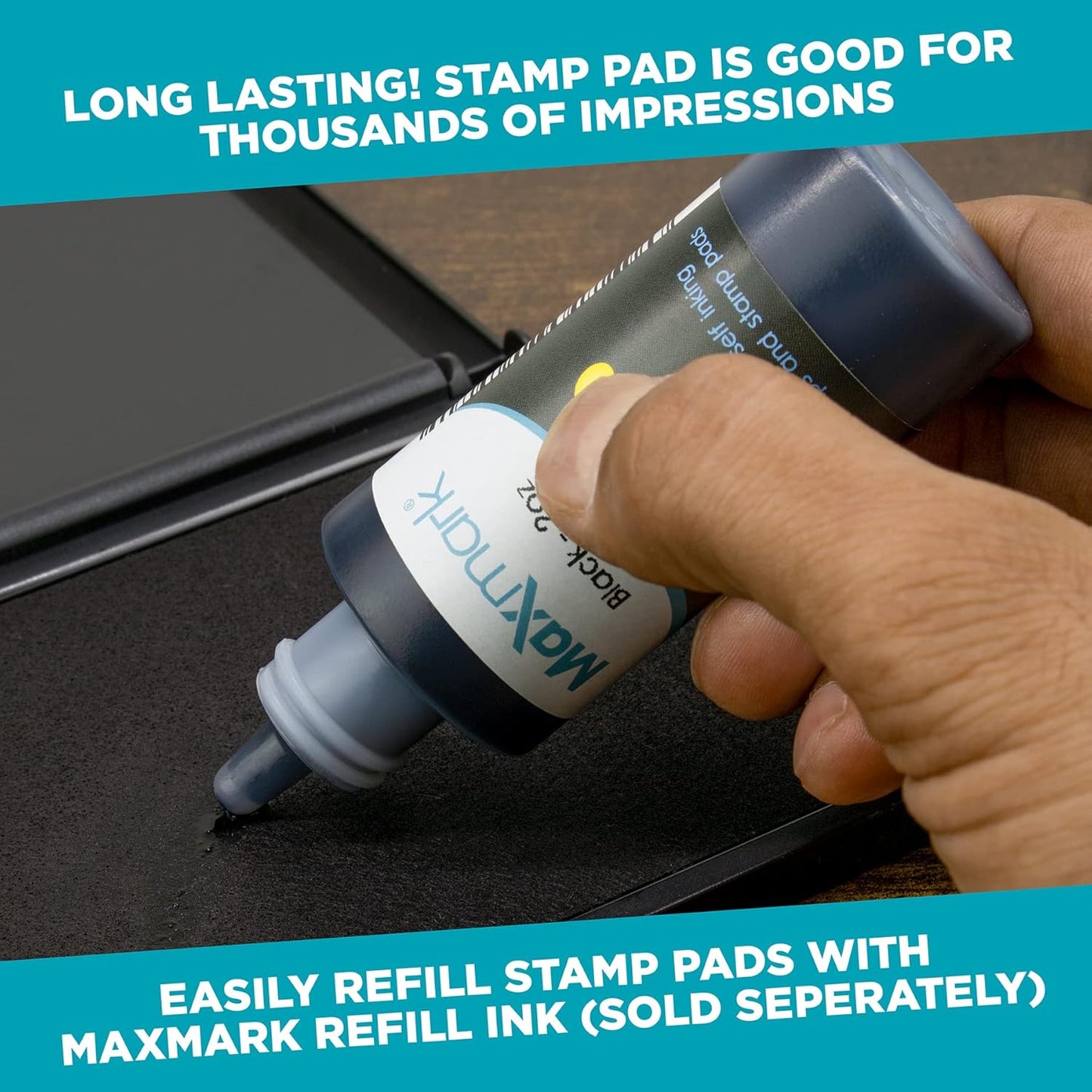 MaxMark Large Blue Stamp Pad - 4-1/4" by 7-1/4" - Premium Quality Felt Pad