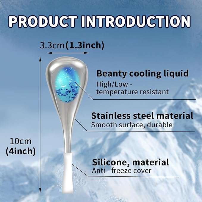 Ice Globes for Face & Eyes, Unbreakable Stainless Steel Cryo Sticks for Beauty Routines, Facials Cold Roller Cooling Globes for Puffiness, Wrinkles, Dark Circles, Headaches(White)-GlimoraGlow