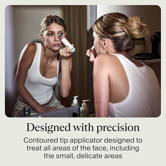 Therabody TheraFace Depuffing Wand – Cold and Heat Skincare Treatment to Depuff and Glow; Beauty Wand, Face Roller and Eye Massager for Eye Puffiness, Dark Circles and Skin Radiance (White)-GlimoraGlow